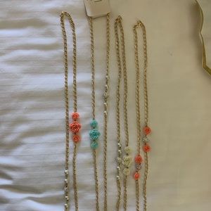 Costume Jewelry Necklaces Rose/Rhinestone Accents